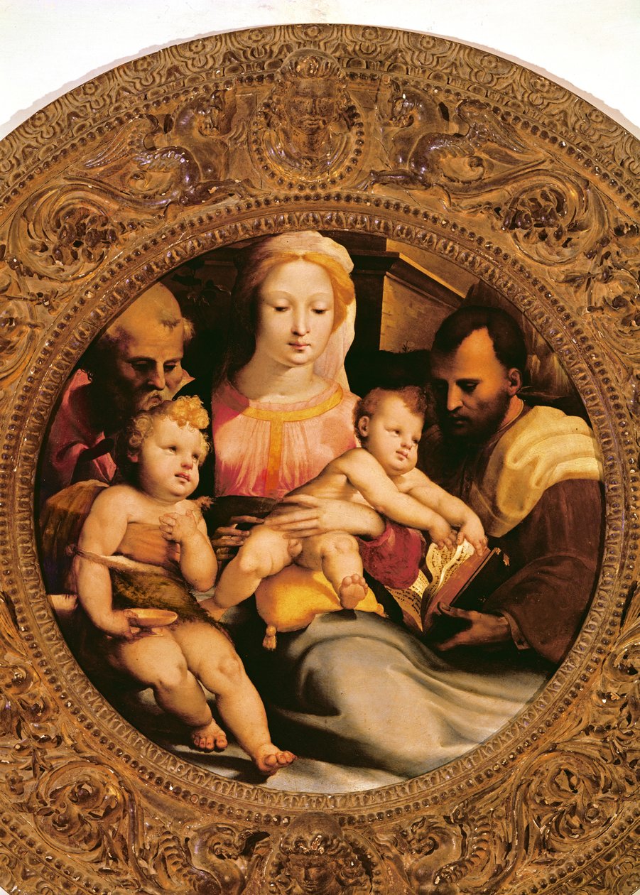 Sacra Famiglia e San Giovanni Battista (dettaglio) da Domenico di Pace Beccafumi  