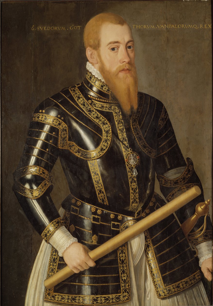 Eric XIV di Svezia - Ritratto del Re Eric XIV di Svezia (1533-1577), di Verwilt, Domenicus (attivo 1544-1566). Olio su legno. Dimensioni: 98x69 cm. Nationalmuseum Stoccolma da Domenicus Verwilt