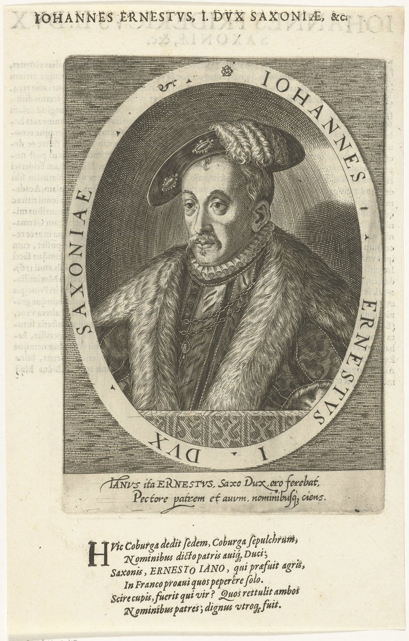 Giovanni Ernesto 1521-1553, Duca di Sassonia-Coburgo, 1601 da Dominicus or Custodis Custos
