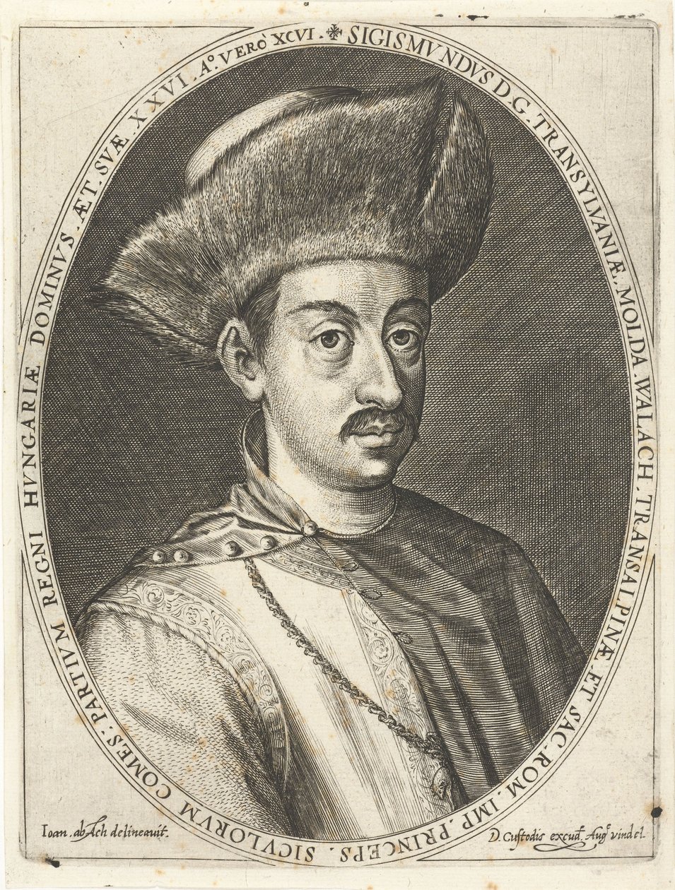 Sigismund Bathory, Principe di Transilvania. Da Atrium heroicum, Augusta 1600-1602 da Dominicus or Custodis Custos