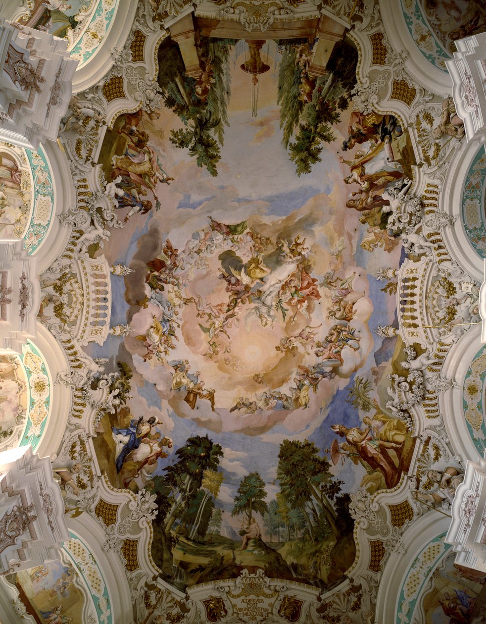 Affresco che decora la cupola del monastero di Schussenried dell