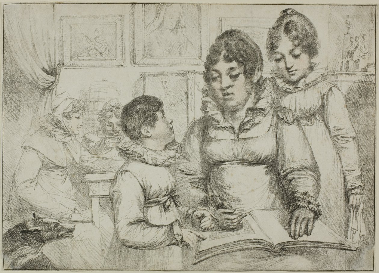Gruppo familiare (Donna che legge a due bambini) da Dominique Vivant Denon