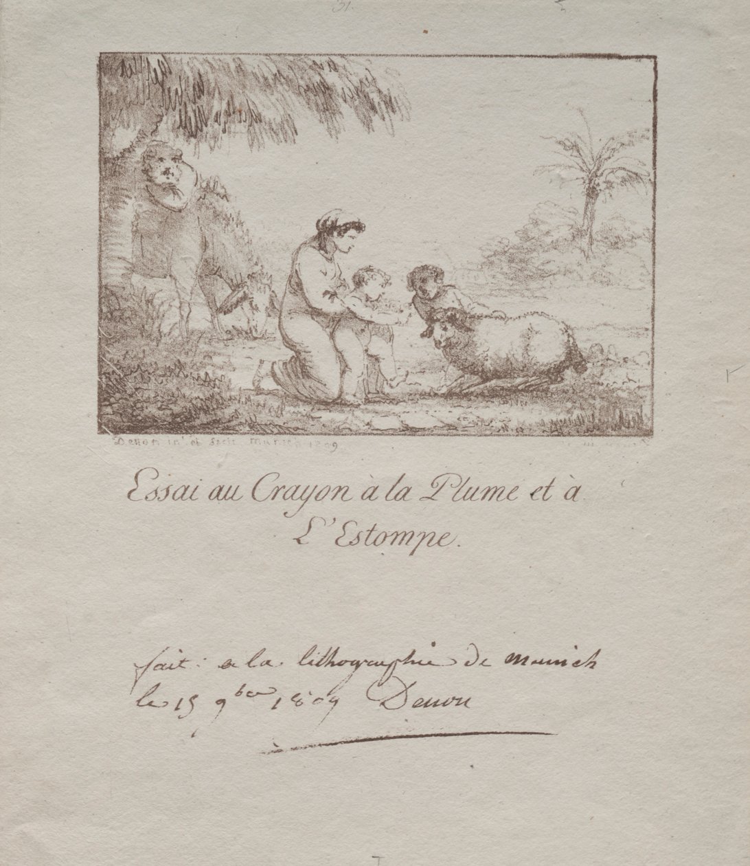 Sacra Famiglia nella Fuga in Egitto, 1809 da Dominique Vivant Denon