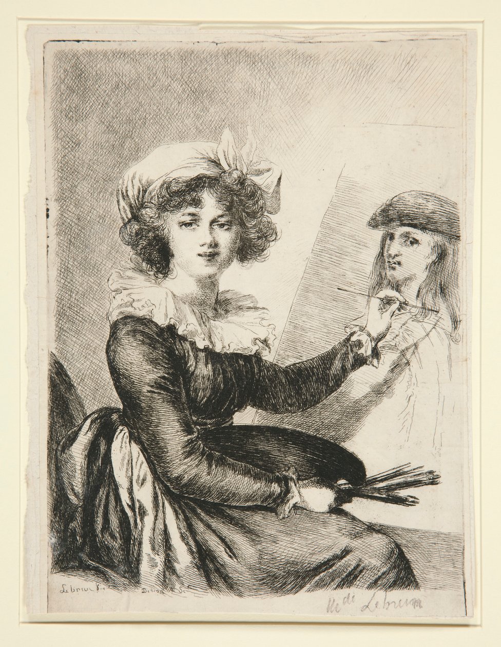 Louise-Elisabeth Vigée-Lebrun, (Mlle Lebrun) dopo, e al contrario del, autoritratto del 1790 negli Uffizi da Dominique Vivant Denon
