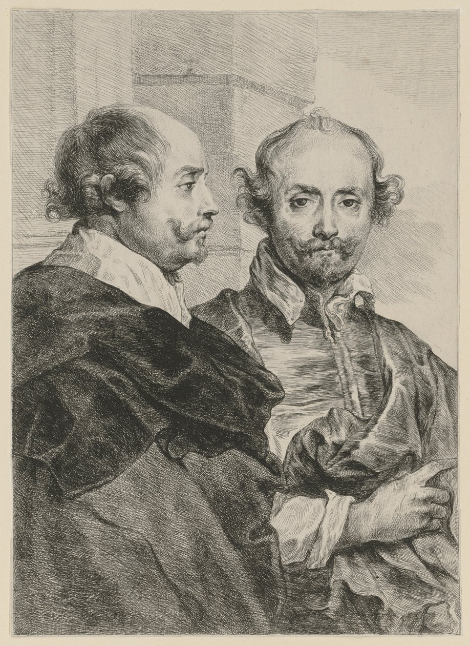 Ritratto di due uomini anziani, di profilo e di fronte da Dominique Vivant Denon
