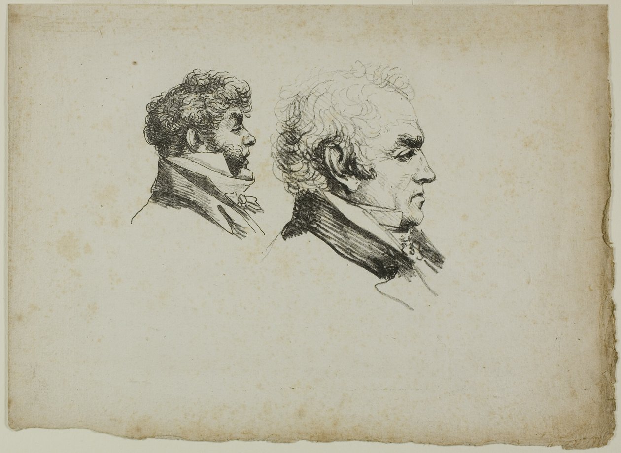 Ritratto di profilo dei tipografi Brunet e Lasteyrie da Dominique Vivant Denon
