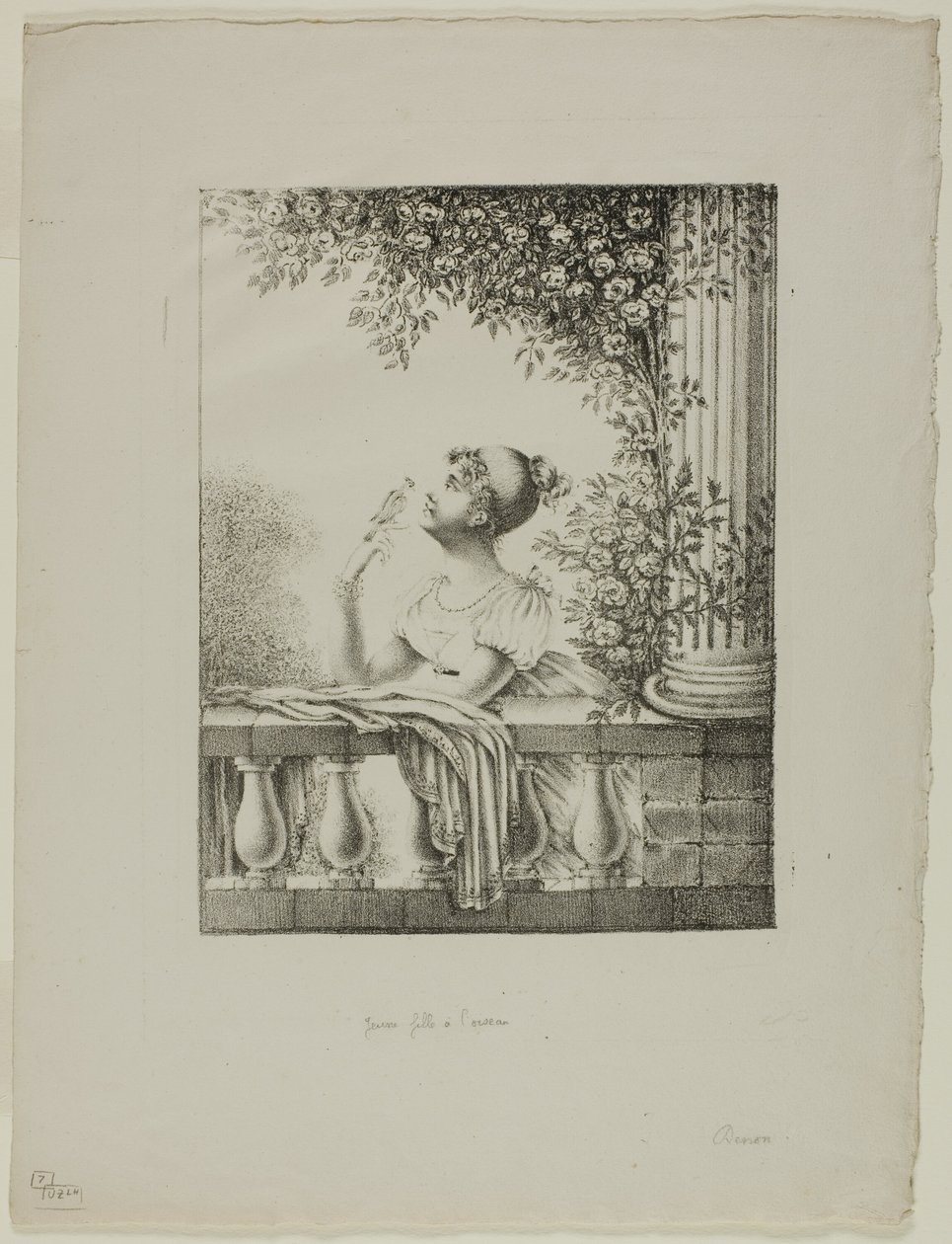 Ragazza con uccello da Dominique Vivant Denon