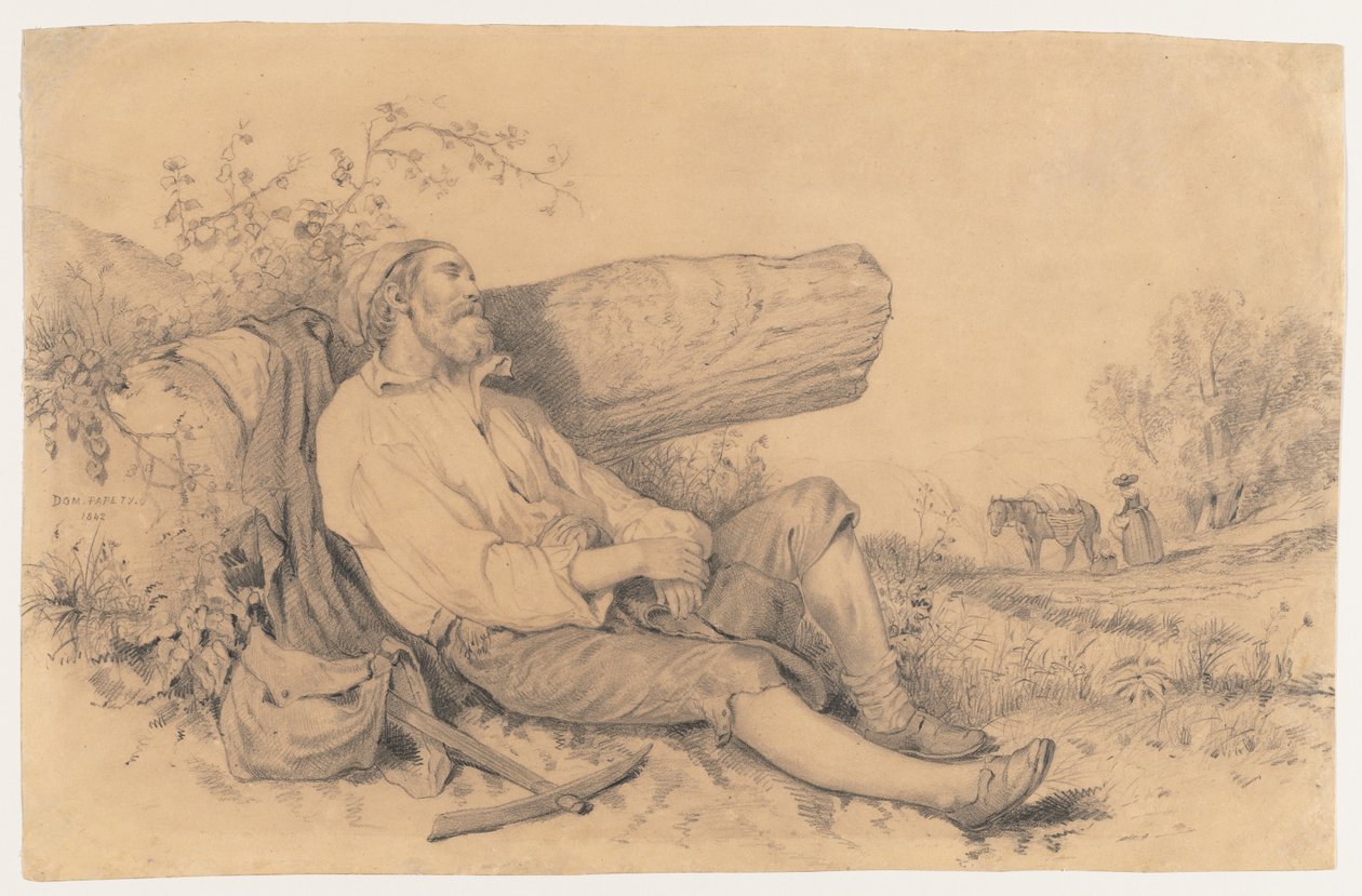 Lavoratore del campo addormentato da Dominique Louis Papety