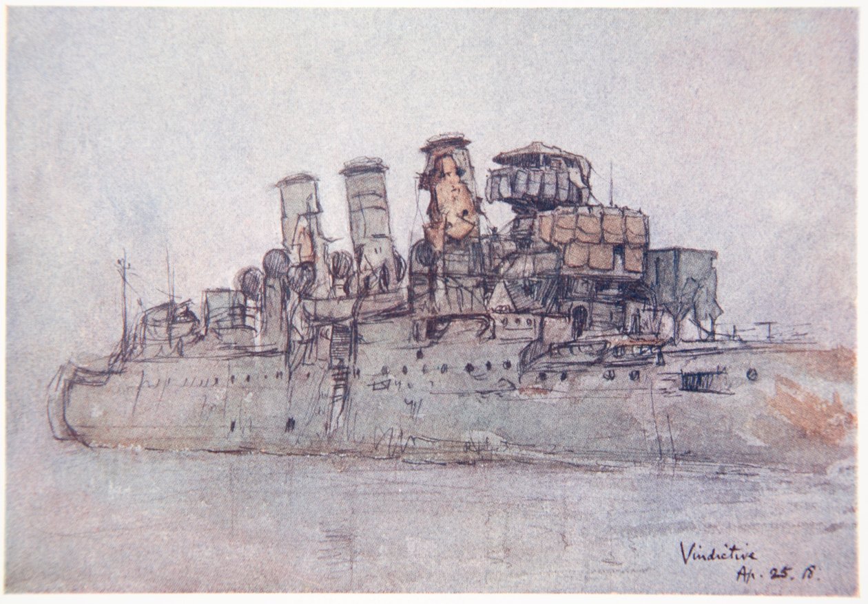 H.M.S. Vindictive, 25 aprile 1918, illustrazione da 