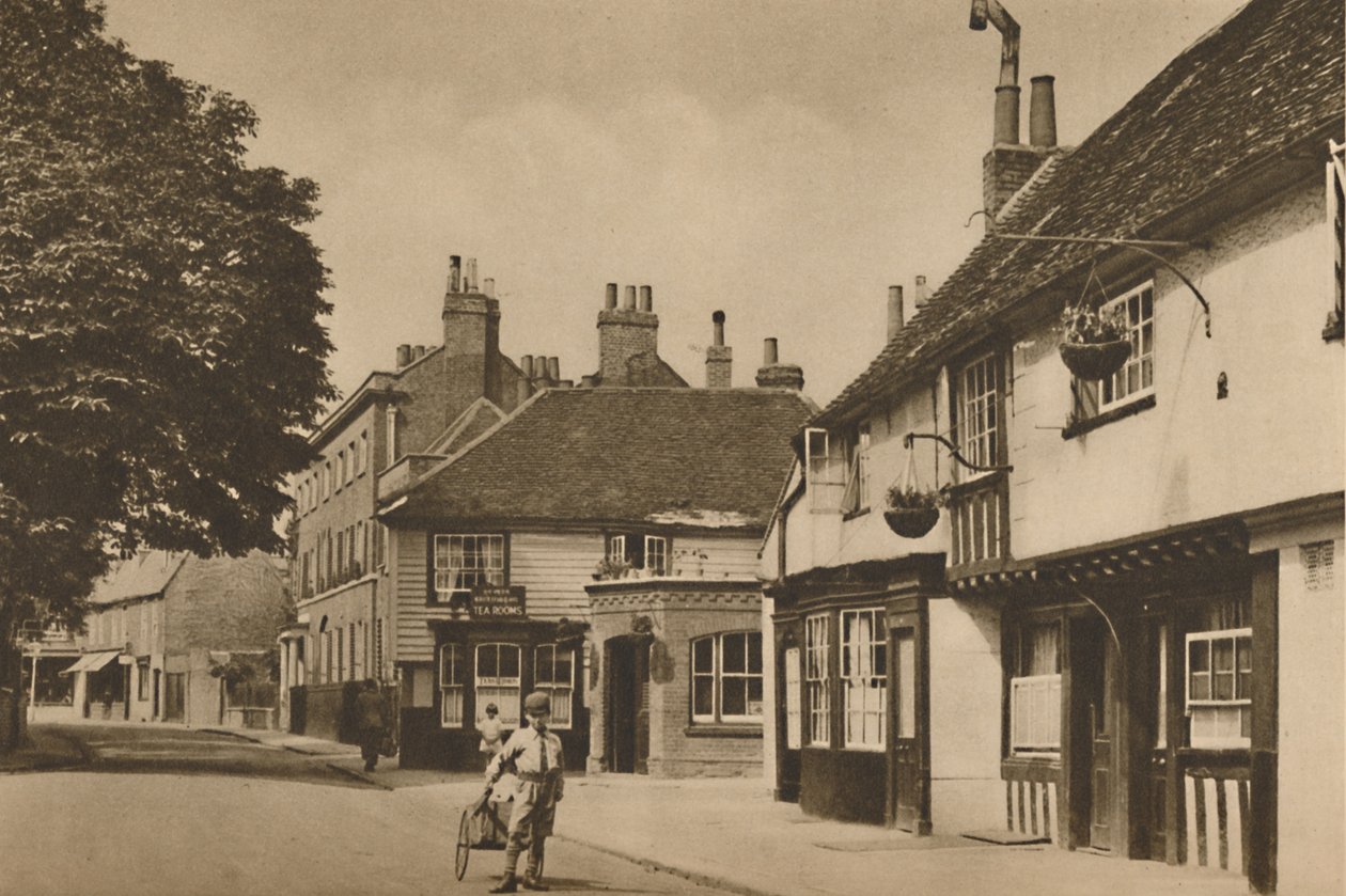 Church Street, Chiswick, con quello che era il Burlington Arms, c1935 da Donald McLeish