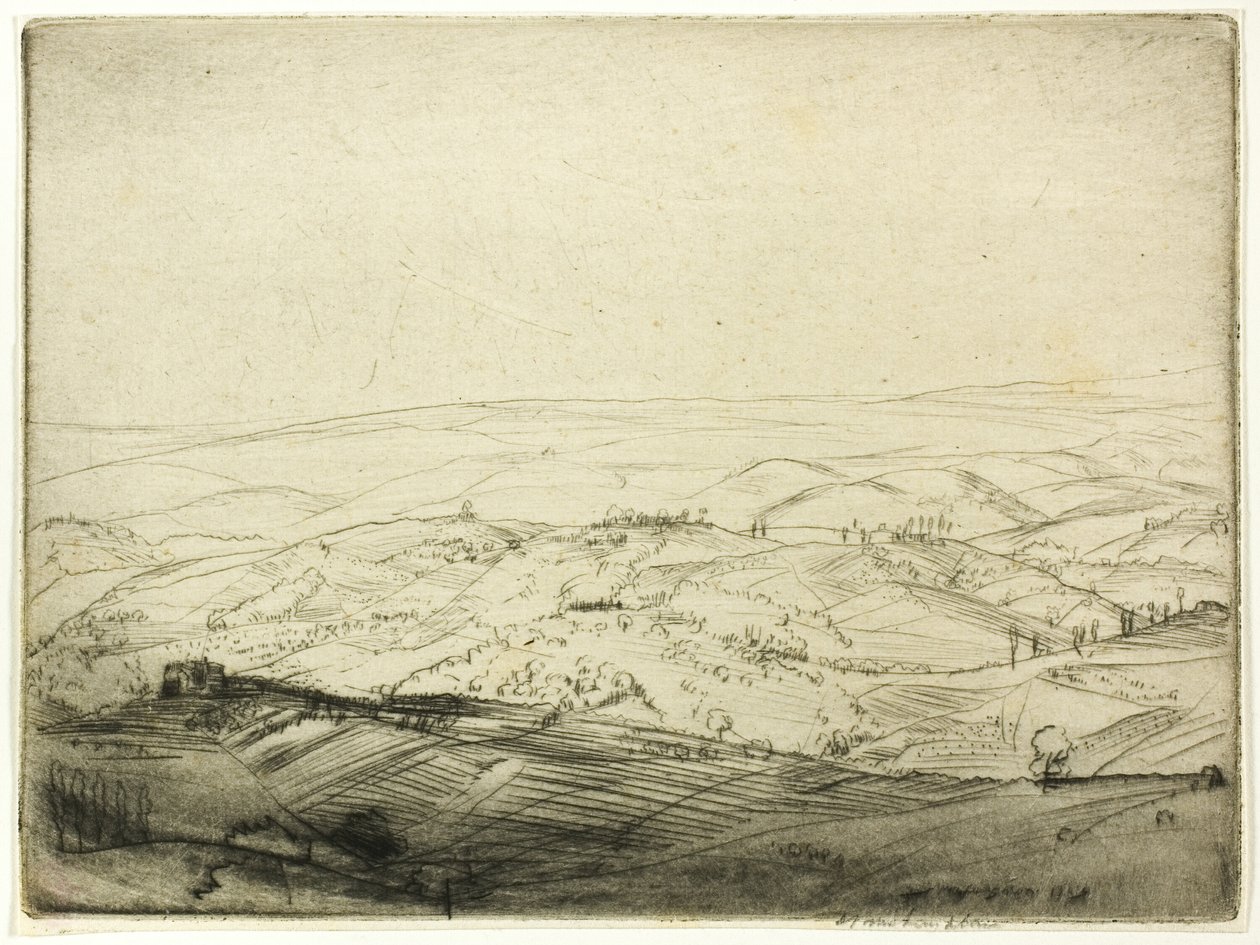 Schizzo dalle Mura di San Gimignano da Donald Shaw MacLaughlan