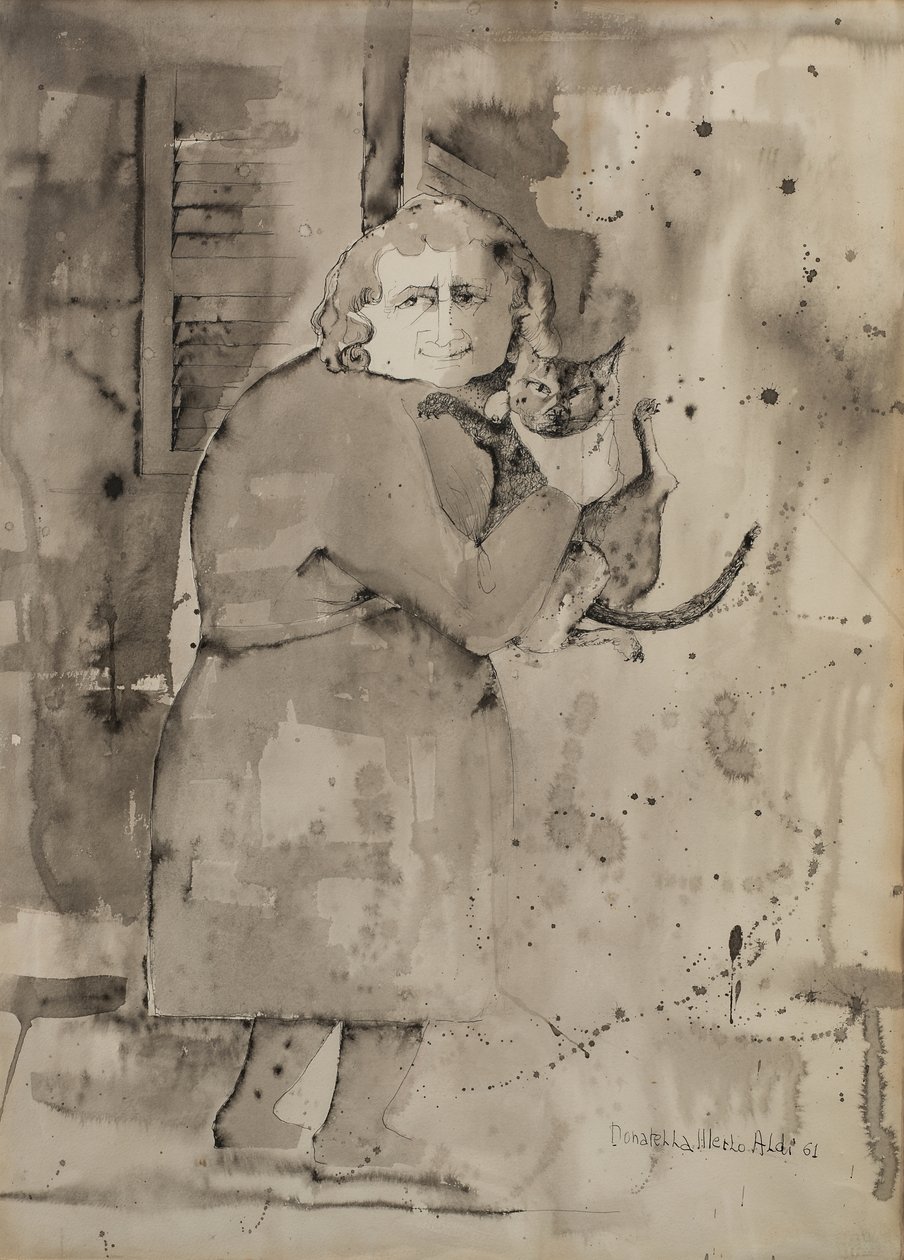 Con il gatto in braccio da Donatella Merlo