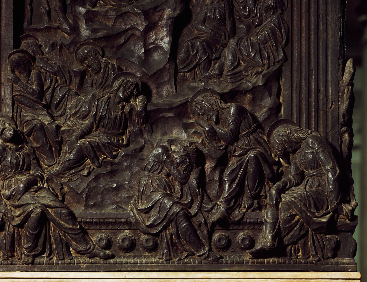 Adorazione nel giardino, dettaglio del pulpito sinistro, di Donatello, Basilica di San Lorenzo, Firenze da Donatello