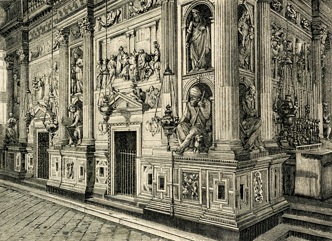 Schermo di marmo della Santa Casa, progettato da Donato Bramante, Santuario della Santa Casa, Loreto, Marche, Italia da Donato Bramante