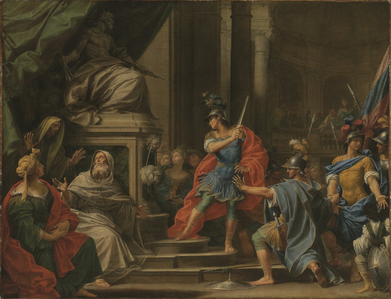 Alessandro che taglia il nodo gordiano (olio su tela) da Donato Creti