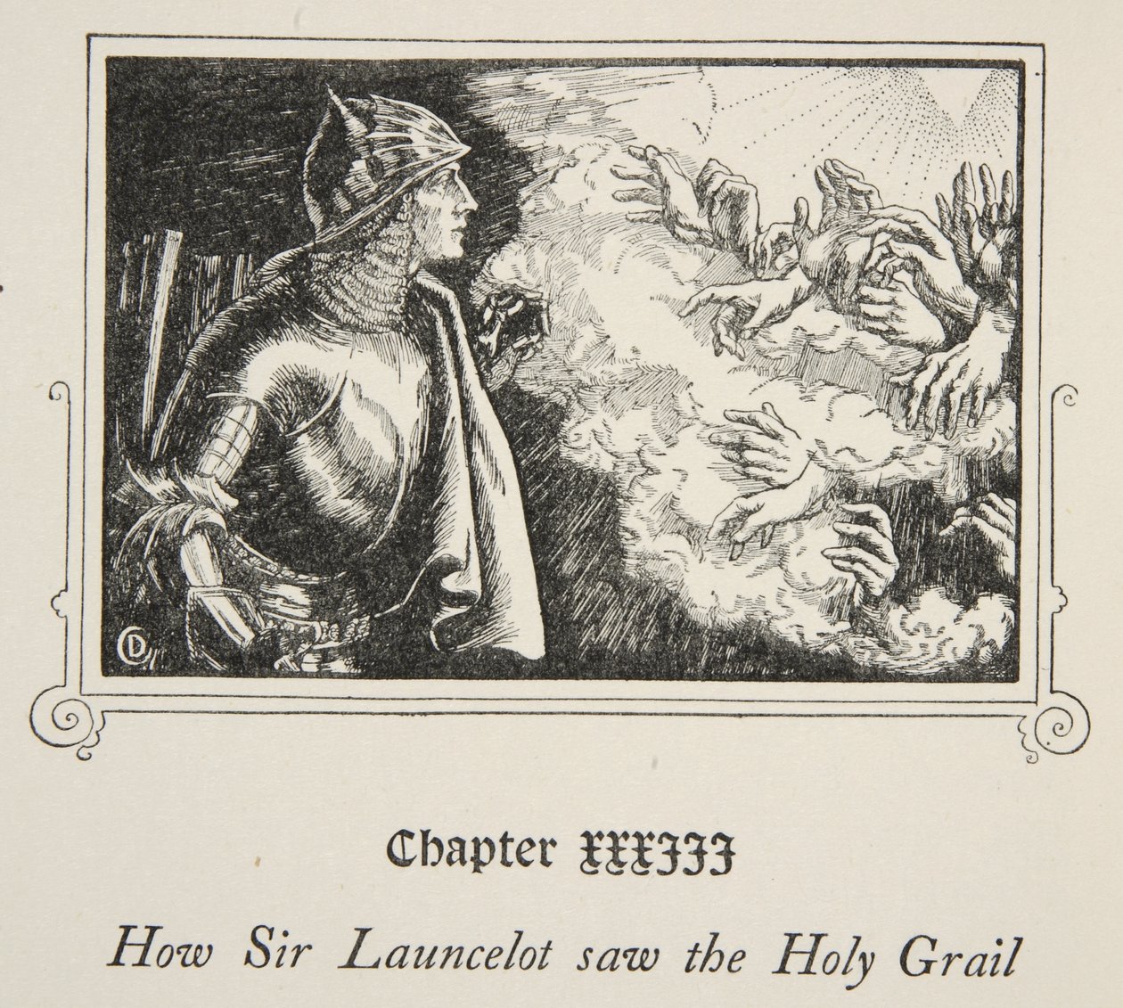 Come Sir Launcelot vide il Santo Graal, illustrazione da 