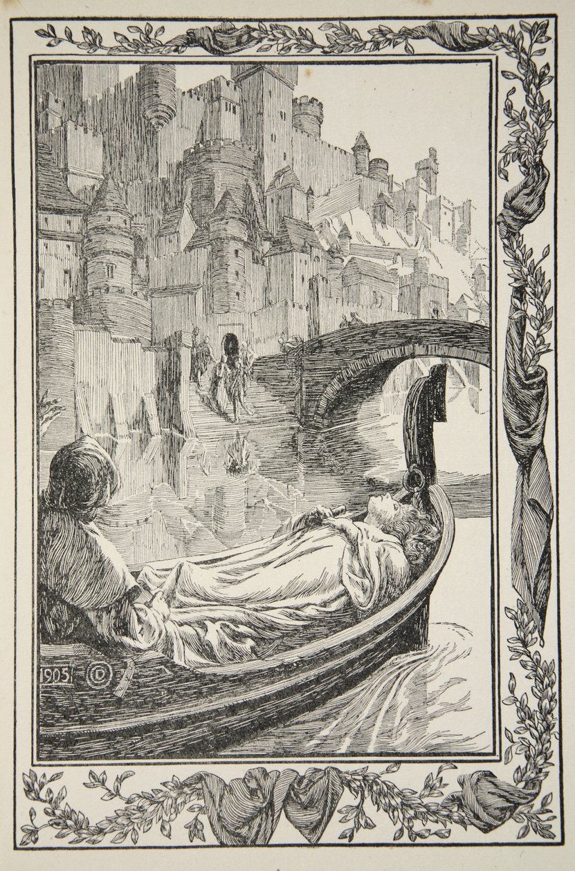 La Barca scese lungo il Fiume, illustrazione da 