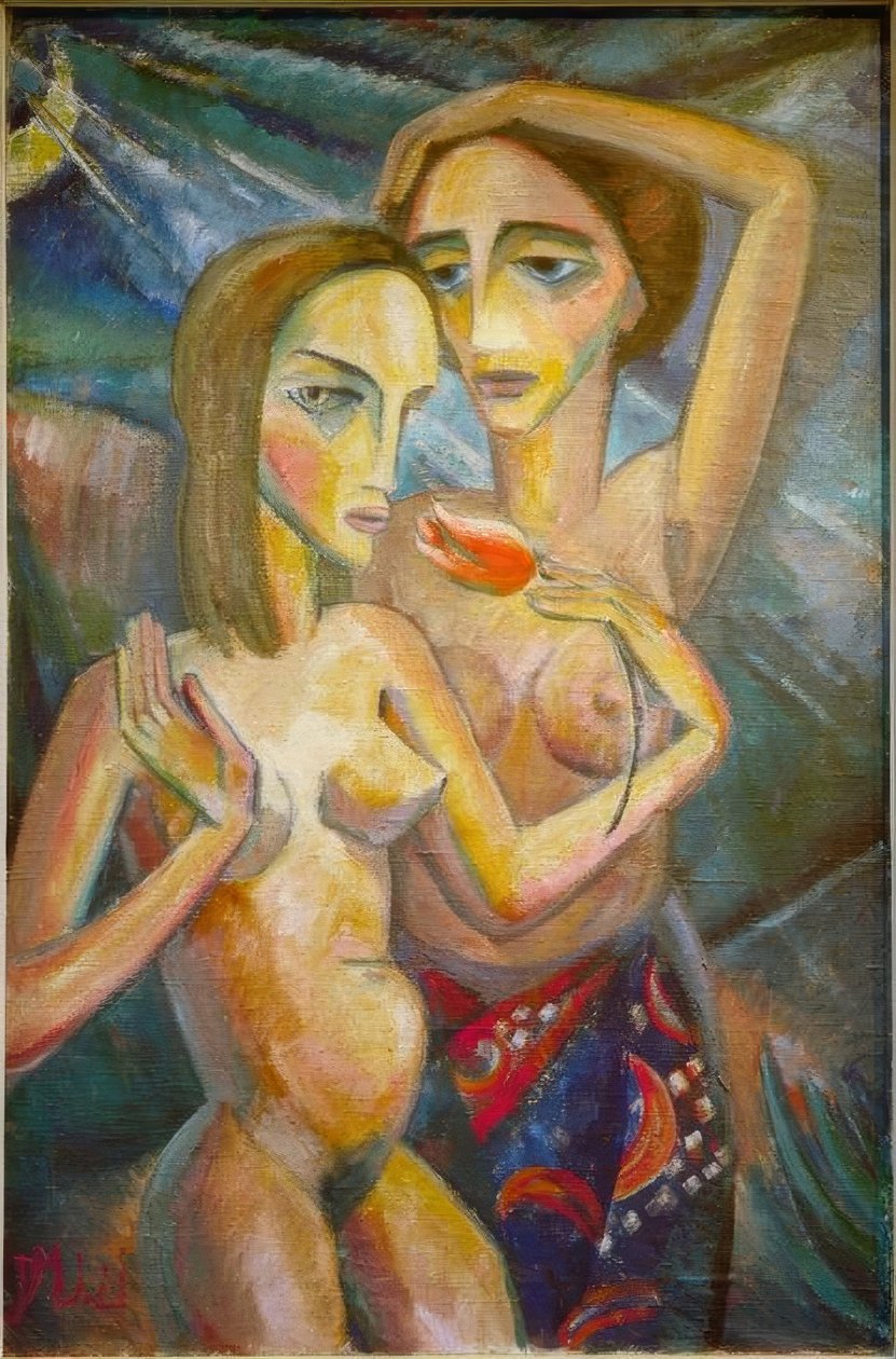 Due ragazze con tulipano da Dorothea Mätzel Johannsen