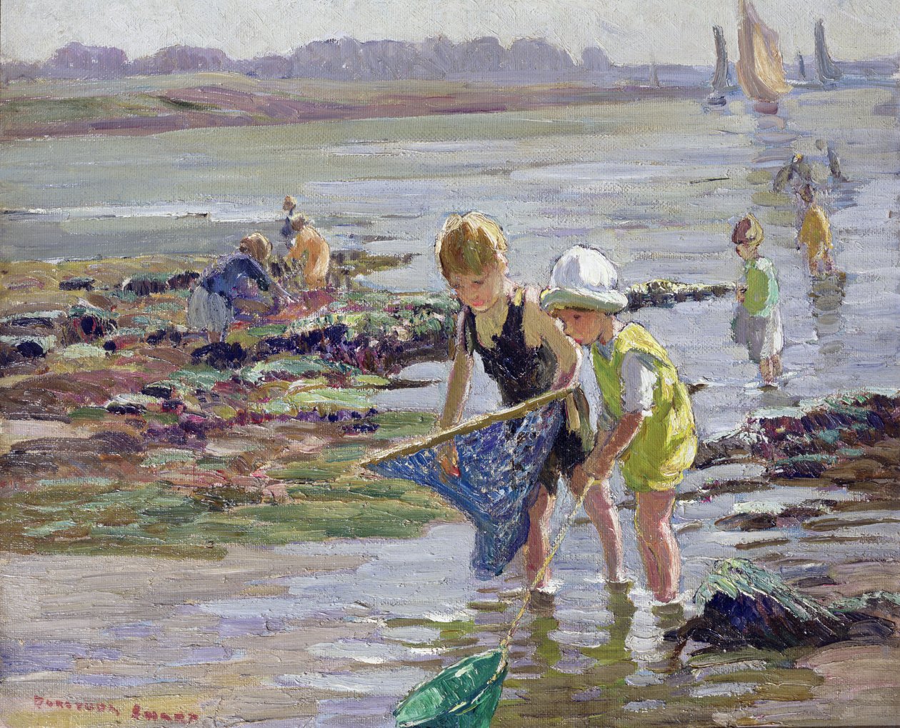 Bambini che giocano in riva al mare da Dorothea Sharp