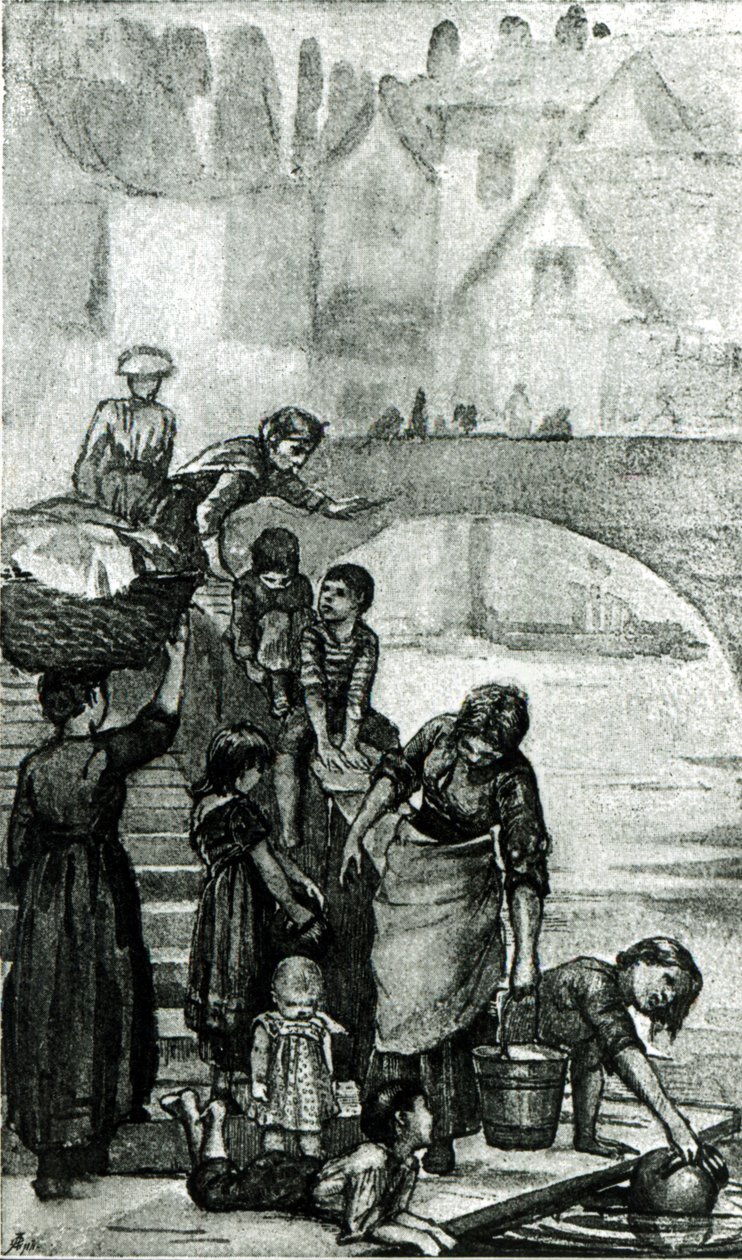 Raccogliendo acqua dal fiume da 
