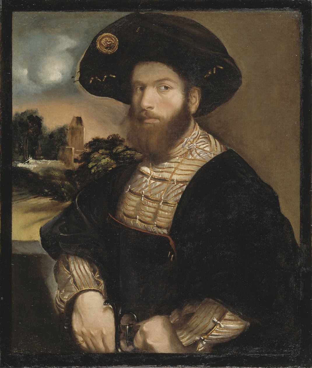 Ritratto di un uomo con un berretto nero da Dosso Dossi