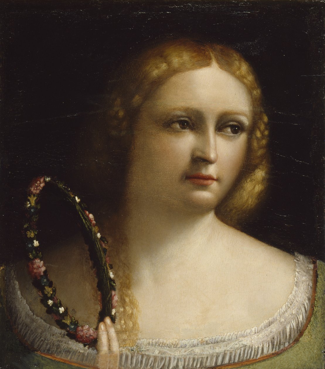Donna con una corona di fiori da Dosso Dossi