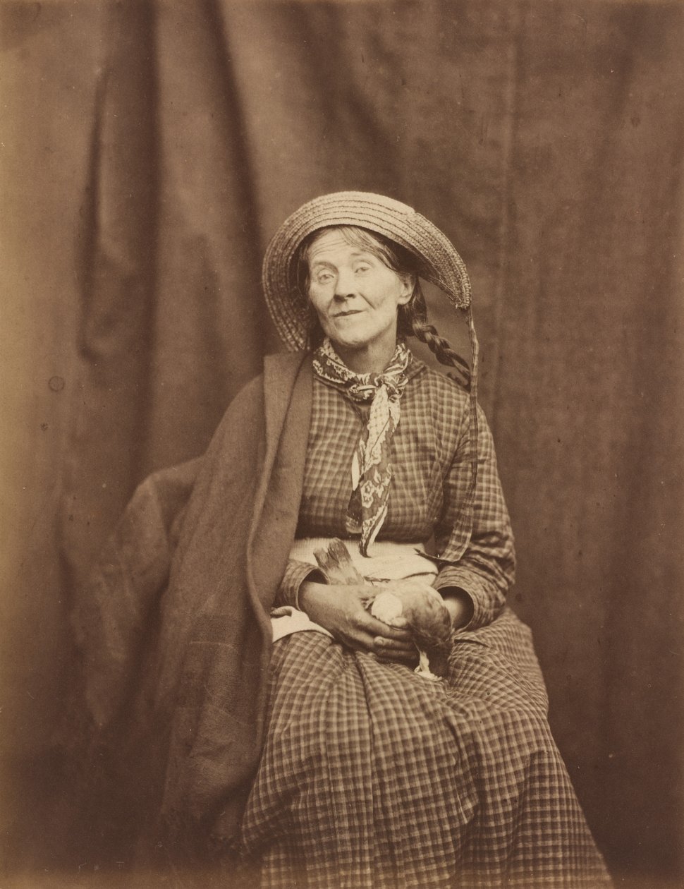 Donna che Tiene un Uccello Morto, Manicomio della Contea di Surrey, c. 1855 da Dr Hugh Welch Diamond