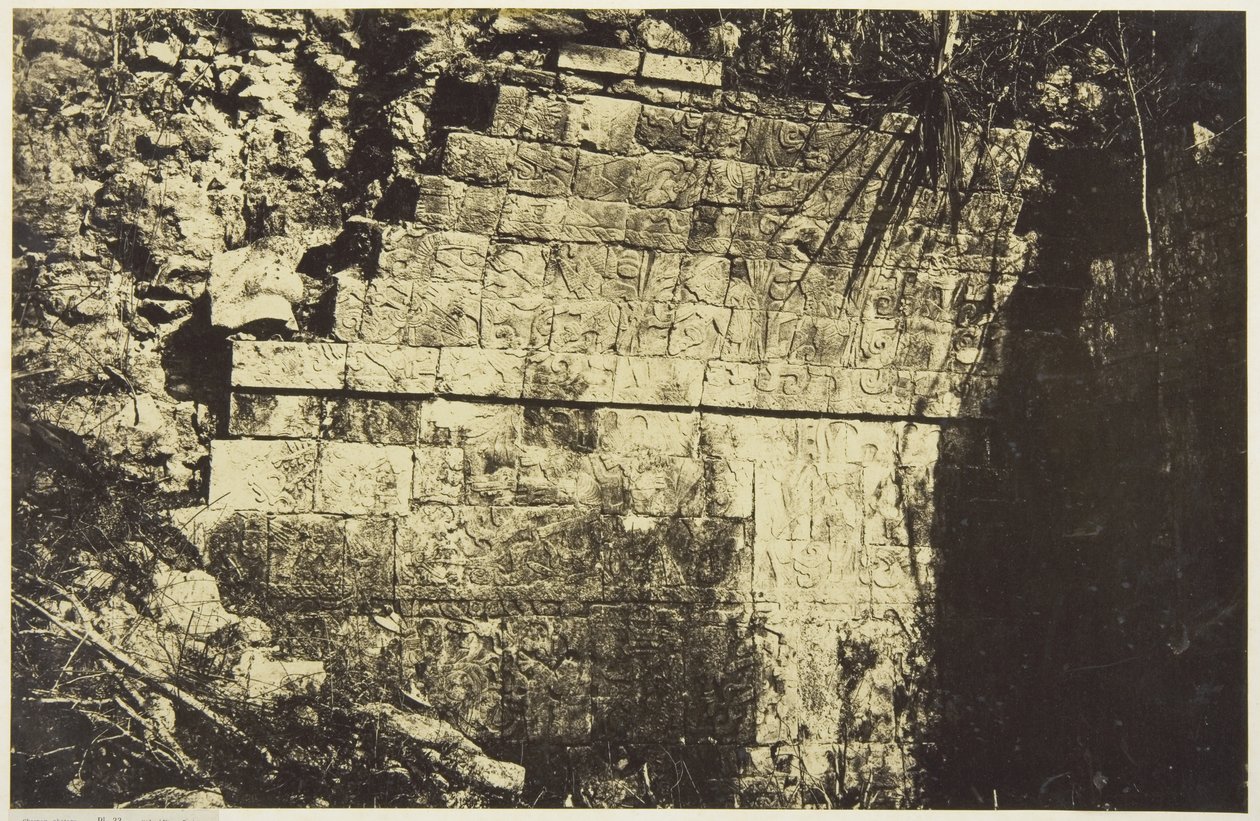Palazzo del Circo di Chichen-Itza, interno di una stanza da Désiré Charnay