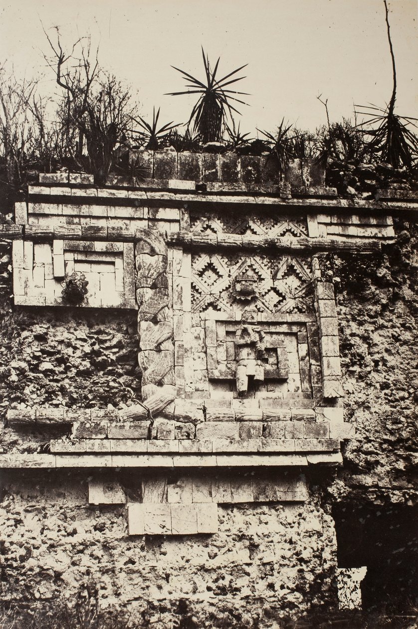 Uxmal, bassorilievo indiano, Palazzo delle Monache, 1860 da Désiré Charnay