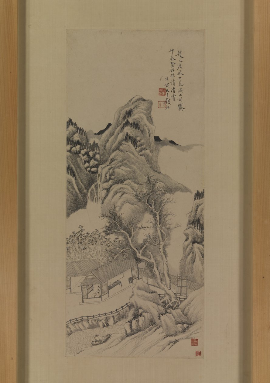 Dopo la copia di Zhao Zuo di "Fiumi e montagne dopo la pioggia" di Dong Yuan da Du Qian