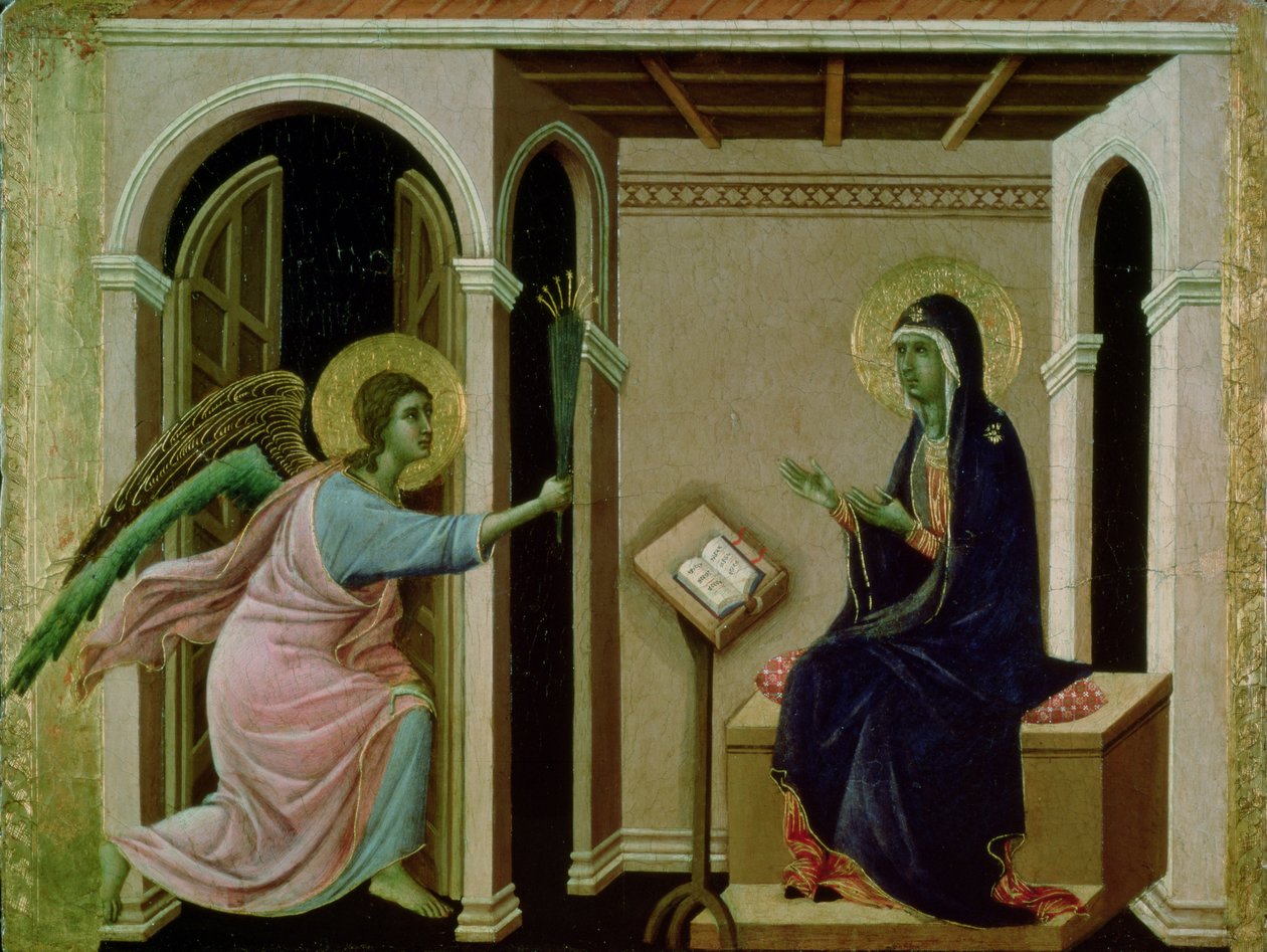 Angelo che annuncia la morte del nostro Signore a Maria (tempera su tavola) da Duccio di Buoninsegna