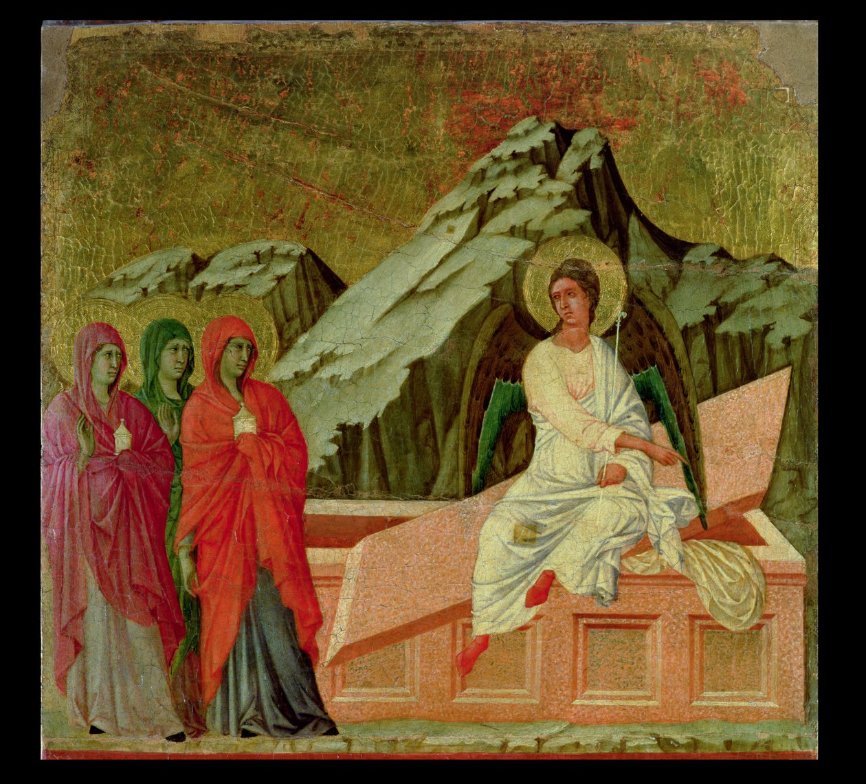 Maestà: Le Tre Marie al Sepolcro di Cristo, 1308-11 da Duccio di Buoninsegna