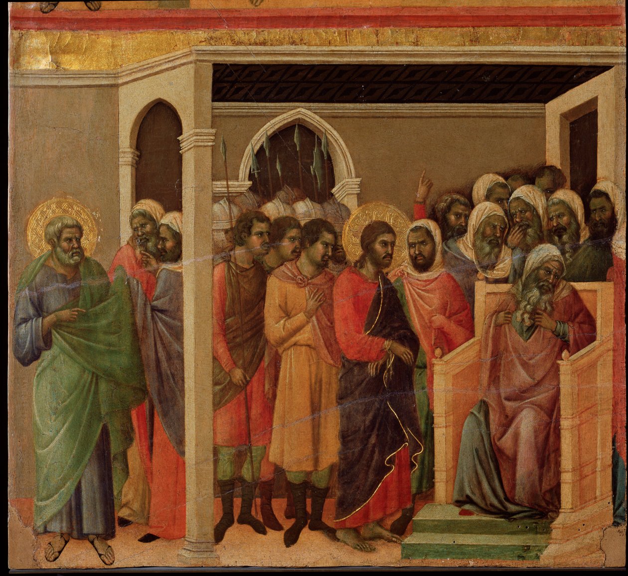Gesù davanti a Caifa (La Maestà) da Duccio di Buoninsegna