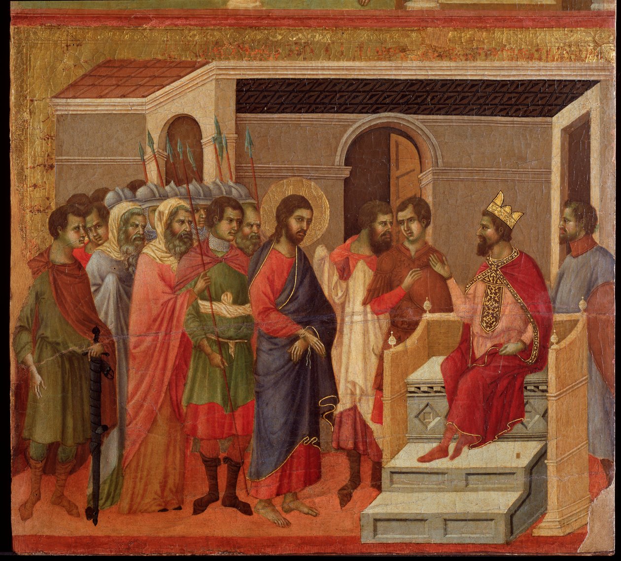 Gesù davanti a Erode (Maestà) da Duccio di Buoninsegna