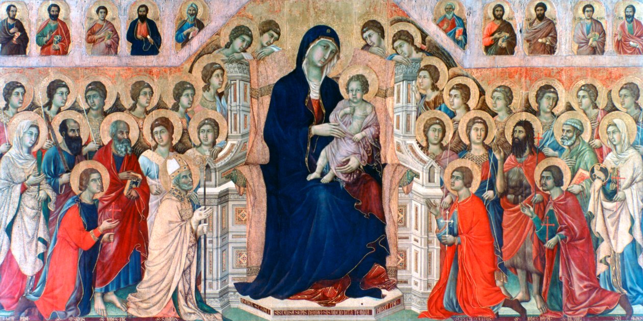 Maestà, Madonna con angeli e santi, 1308-1311 da Duccio di Buoninsegna