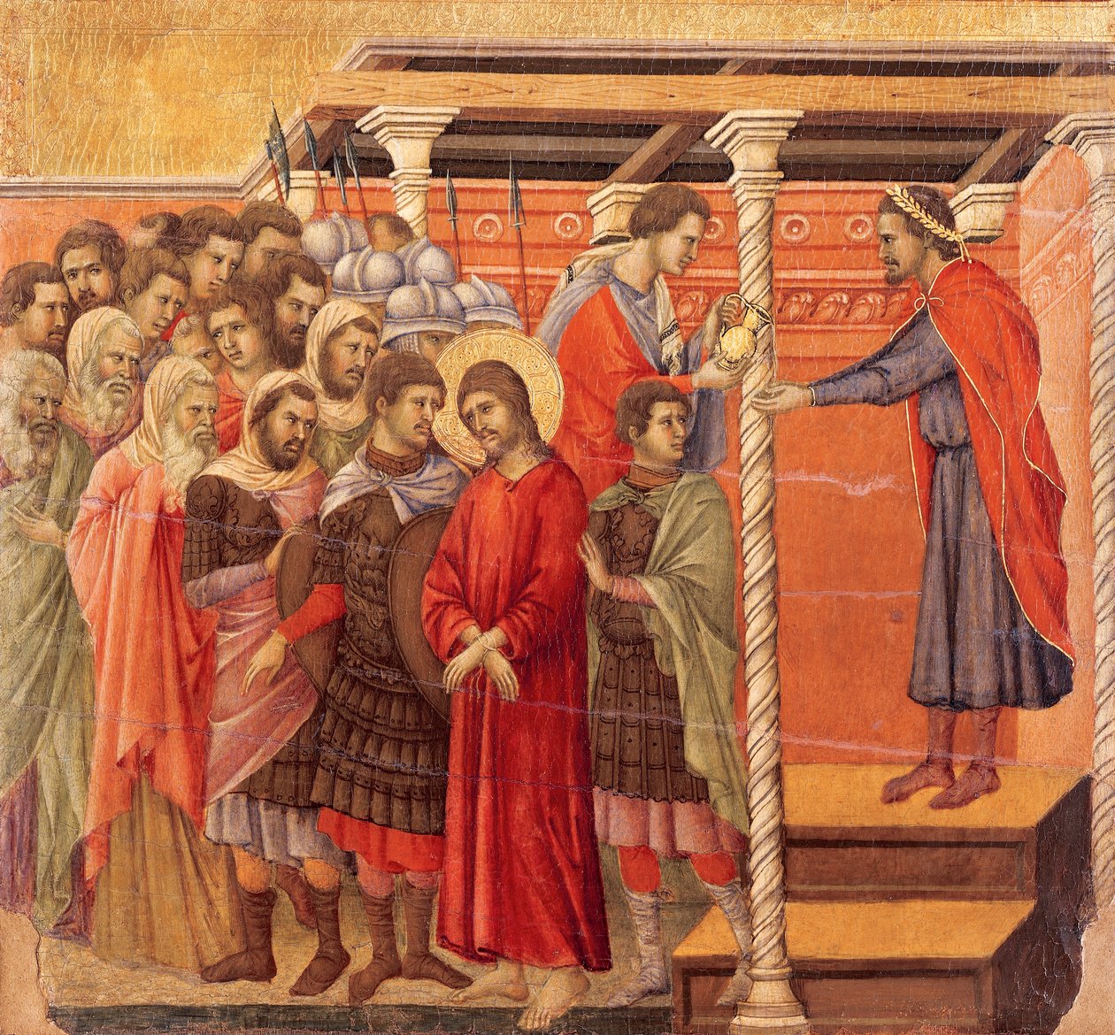 Pilato si lava le mani, dettaglio da Episodi della Passione e Resurrezione di Cristo, superficie posteriore della Maestà dell
