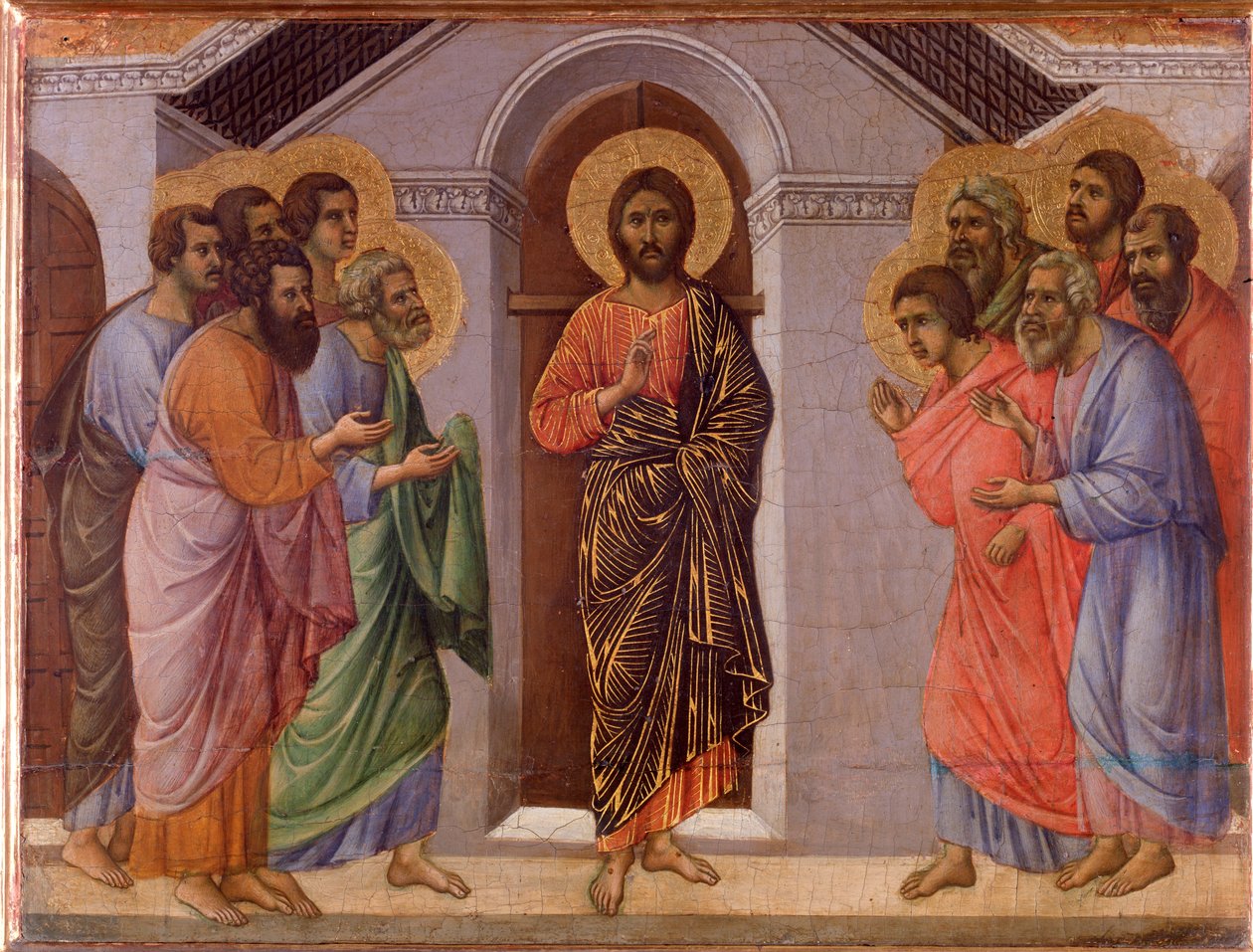 Gesù risorto appare agli apostoli (Maestà) da Duccio di Buoninsegna