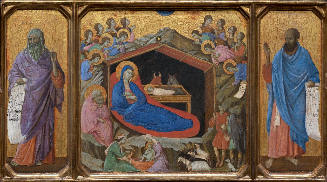 La Natività con i profeti Isaia ed Ezechiele da Duccio di Buoninsegna