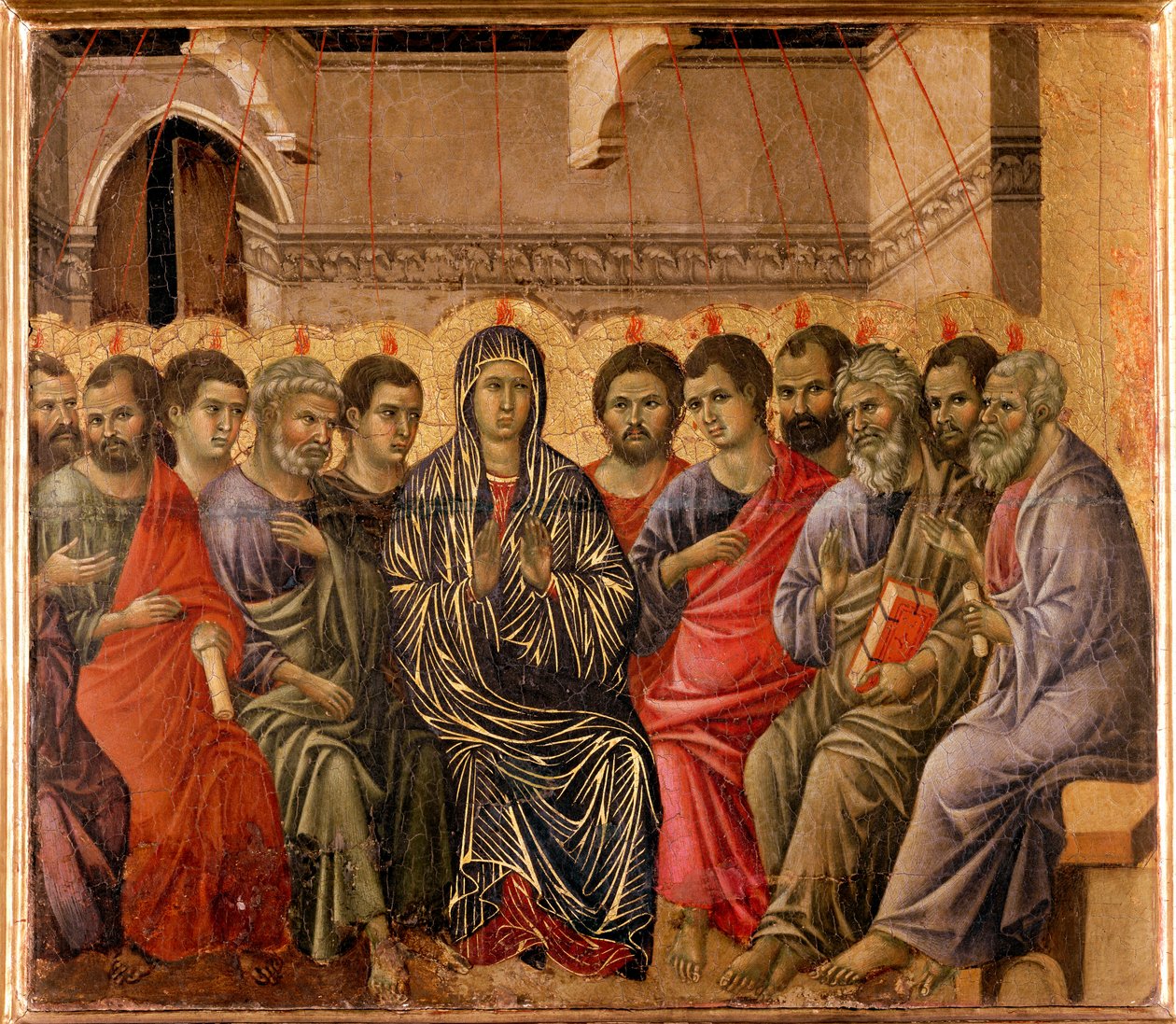 La Pentecoste Retro della Maestà da Duccio di Buoninsegna