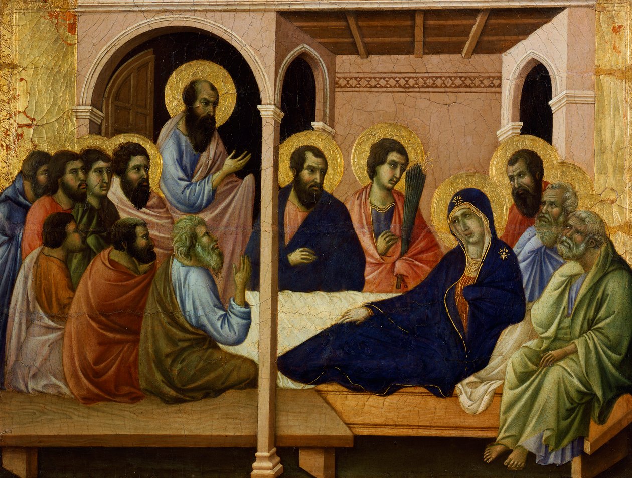 La Vergine che si congeda dagli apostoli (dettaglio dalla Maestà di Duccio) da Duccio di Buoninsegna