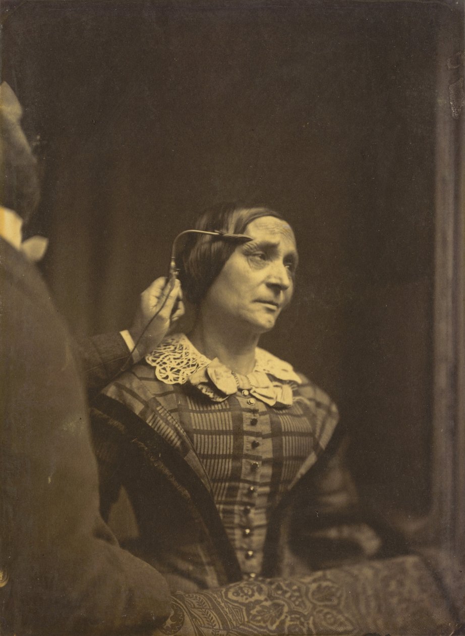 Attenzione, sguardo attento a sinistra, attenzione dolorosa a destra, 1854-1856, stampato 1862 da Duchenne de Boulogne