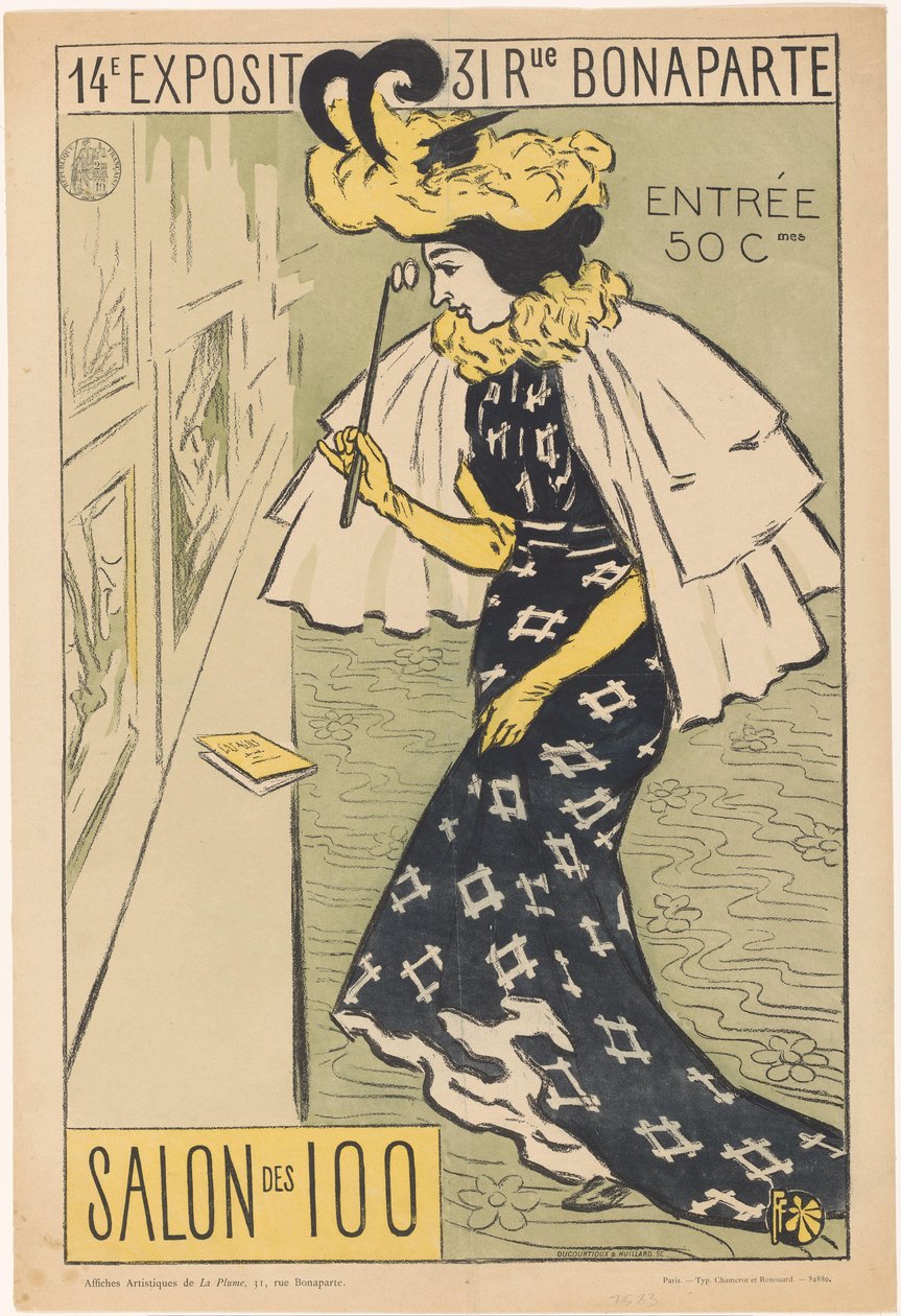 Manifesto per la quattordicesima mostra del Salon des 100 da Ducourtioux and Huillard