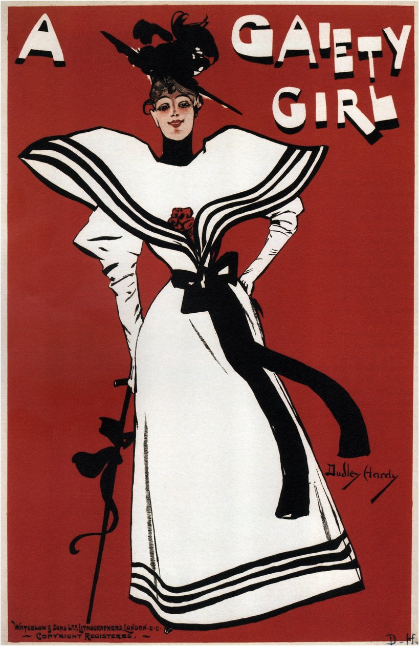 Poster per la commedia musicale A Gaiety Girl di Sidney Jones, 1893 da Dudley Hardy