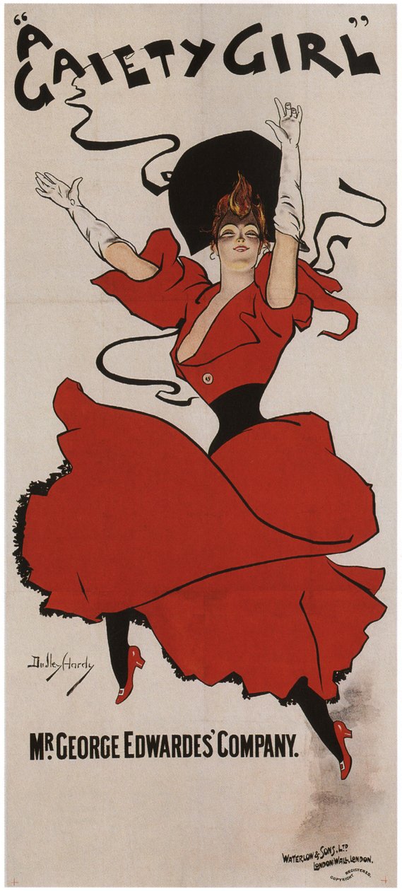 Poster per la commedia musicale A Gaiety Girl di Sidney Jones, 1894 da Dudley Hardy