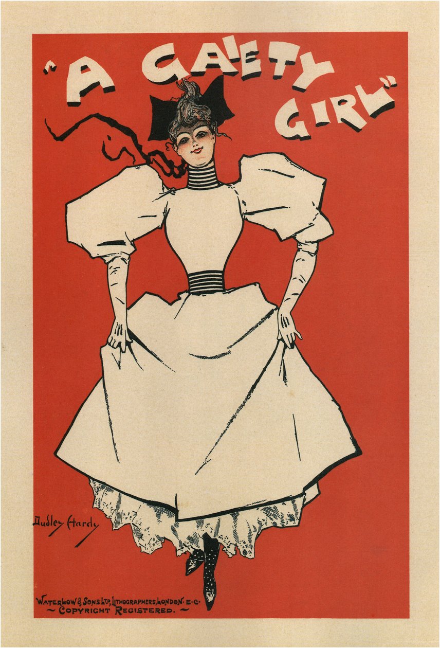 Poster per la commedia musicale A Gaiety Girl di Sidney Jones, 1895 da Dudley Hardy