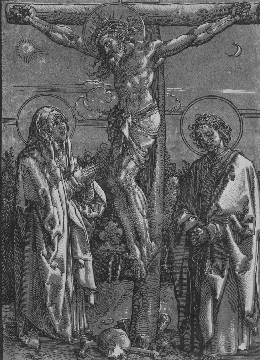 Cristo sulla croce con la Vergine e San Giovanni da Dürer School.