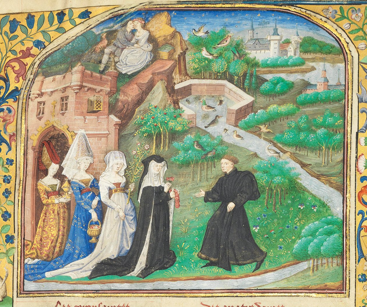 Pagina da "La Belle Dame Sans Merci" di Alain Chartier, Parigi, inizio XV secolo da Dunois Master