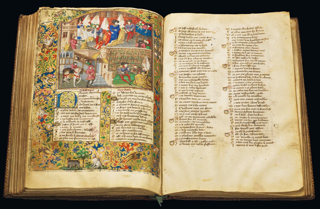 Pagina da "La Belle Dame Sans Merci" di Alain Chartier, Parigi, inizio XV secolo da Dunois Master