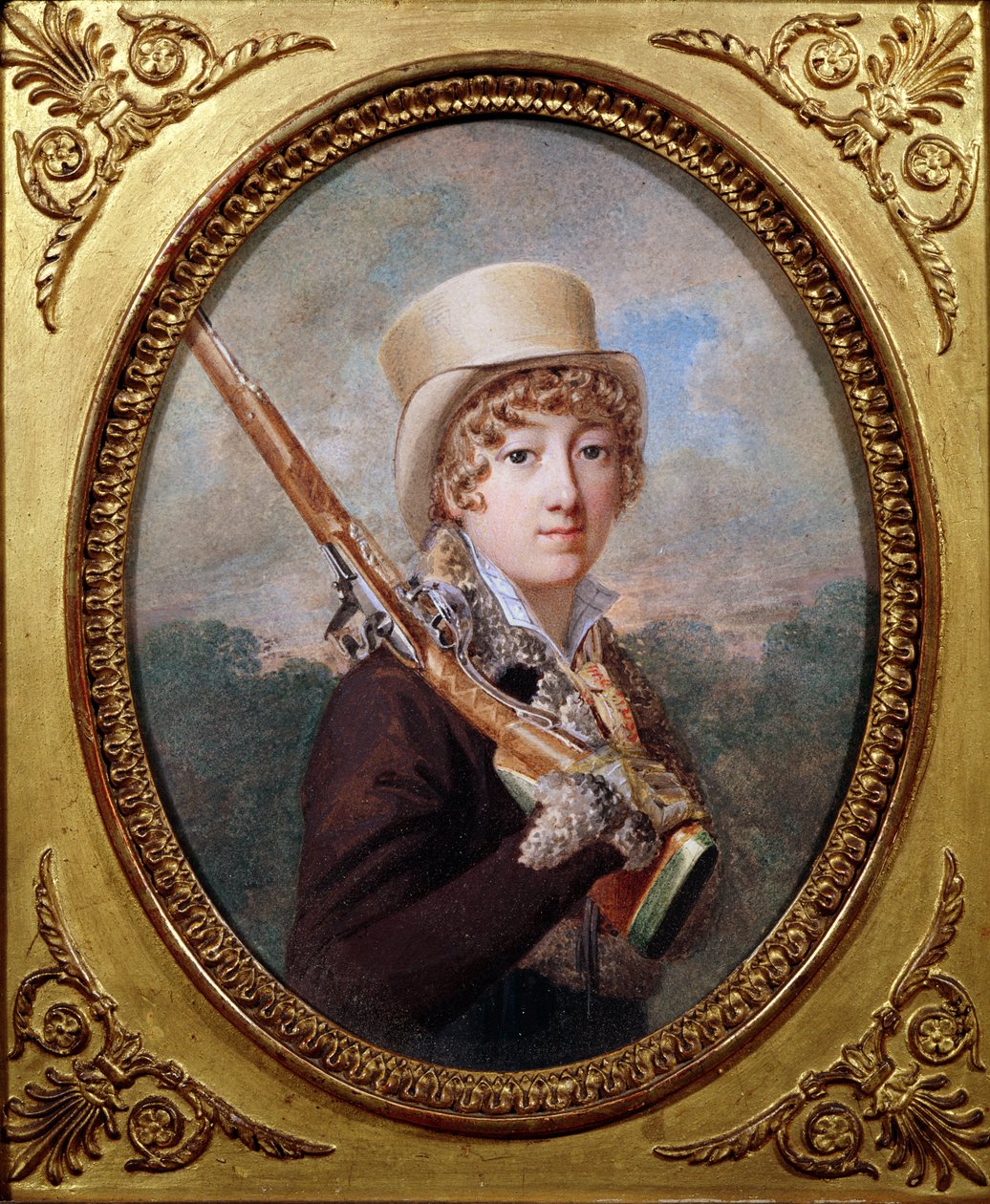 Natalie de Laborde de Mereville, Contessa Charles de Noailles, nel parco di Mereville, c.1805 da Dutailly