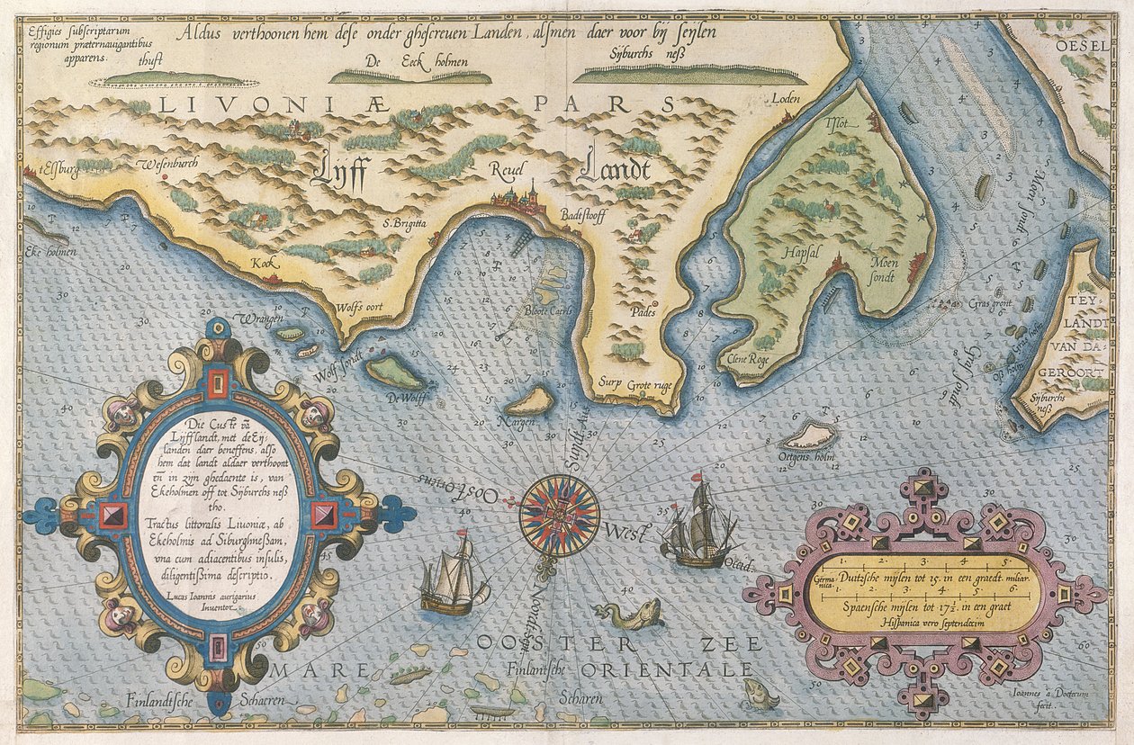 Mappa commerciale olandese del Mar Baltico da Dutch School